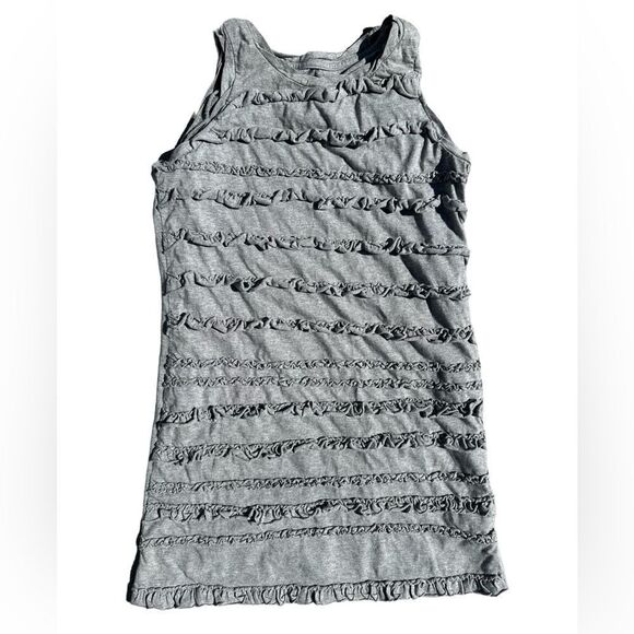 Joe Fresh Girls Grey  Ruffle Sleeveless Tunic Top Size 10-12 - Picture 1 of 4